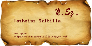 Matheisz Szibilla névjegykártya